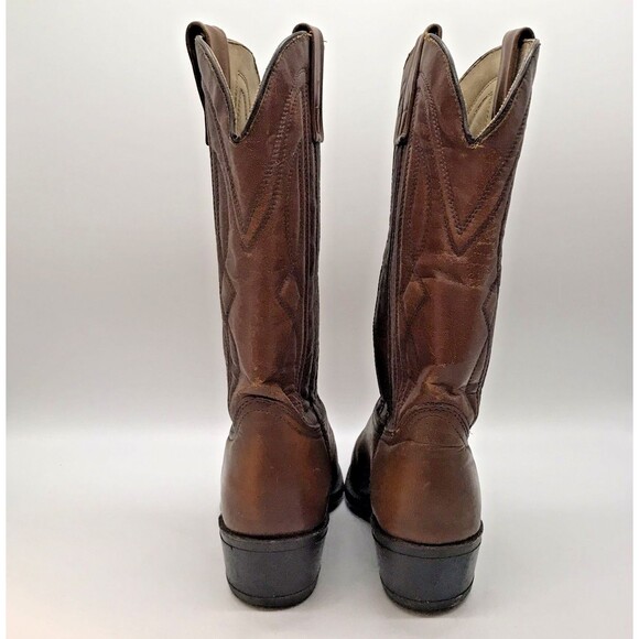 Vintage Brown Leather Cowboy Boots Men's 8D Western Footwear Made in the USA - Picture 4 of 10